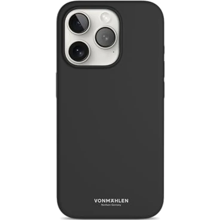 VONMÄHLEN ECO SILIKON CASE - Die nachhaltige magnetische Silikonhülle (Schwarz, iPhone 15 Pro) – Bild 1