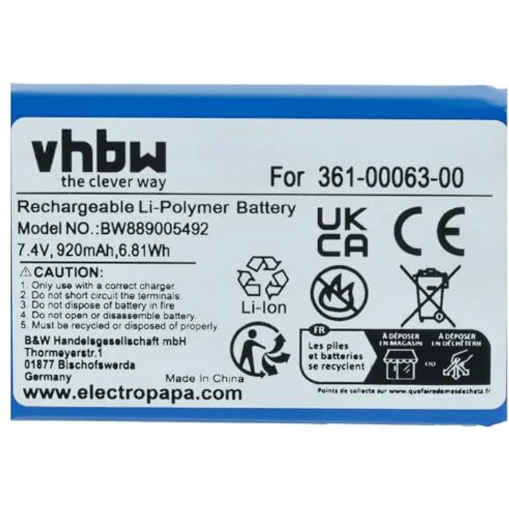vhbw Akku kompatibel mit BMW Navigator 6, 5, VI, V, 920 mAh, 7,4 V, Li-Polymer, wiederaufladbar und langlebig – Bild 5