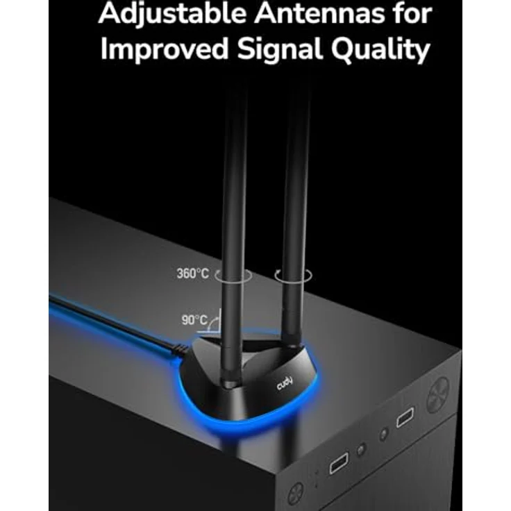 Cudy WiFi 7 WE9300S PCIe WiFi Karte für PC, 6GHz Tri-Band Wireless Adapter, Intel BE200 Chipsatz, Bluetooth 5.4, High Gain Antenne, Einfache Installation – Bild 4