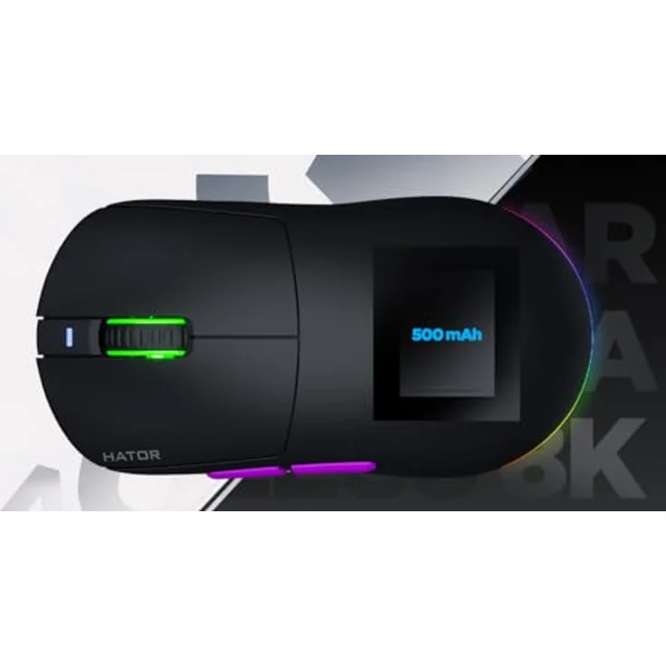 Hator Quasar 3 Ultra 8K Wireless (Kabellos, Kabelgebunden), Maus, Schwarz – Bild 6