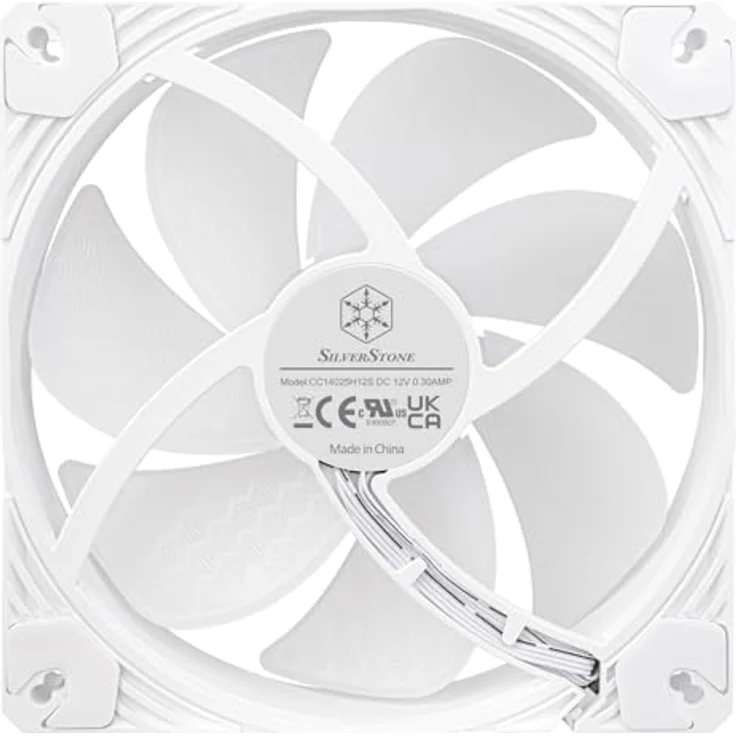 SilverStone Shark Force ARGB 140mm Gehäuselüfter - Weiß, PWM, Shark Force-Lüfterflügeldesign, 0-2200 U/min, ARGB-Beleuchtung – Bild 6