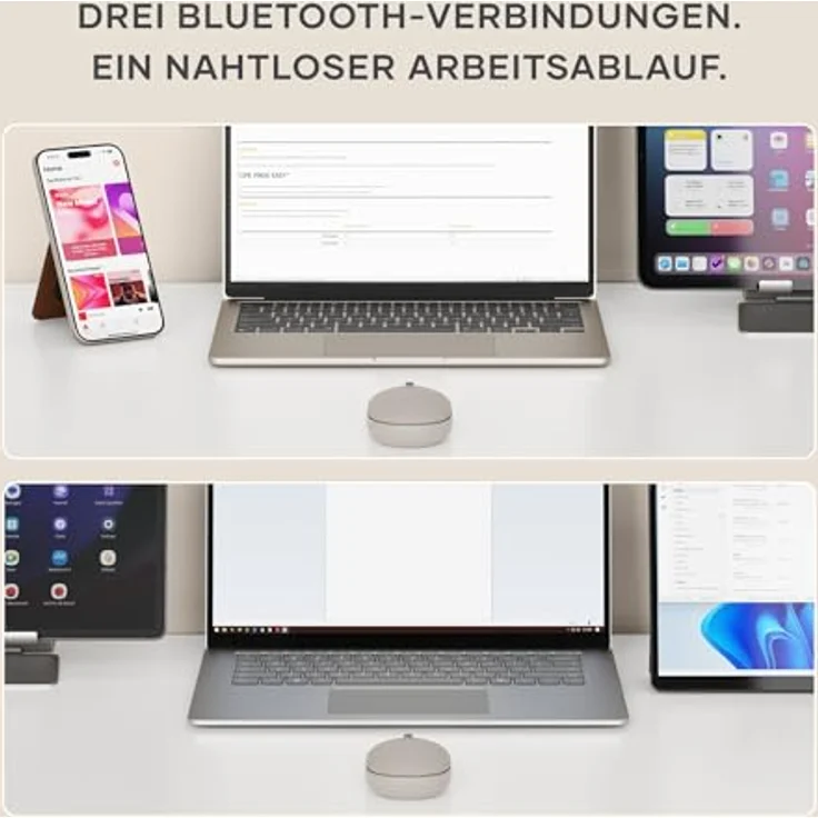 Satechi OntheGo Bluetooth Wireless Mouse, kabellose Maus mit einstellbarer DPI von 800 bis 2400, Sand – Bild 3