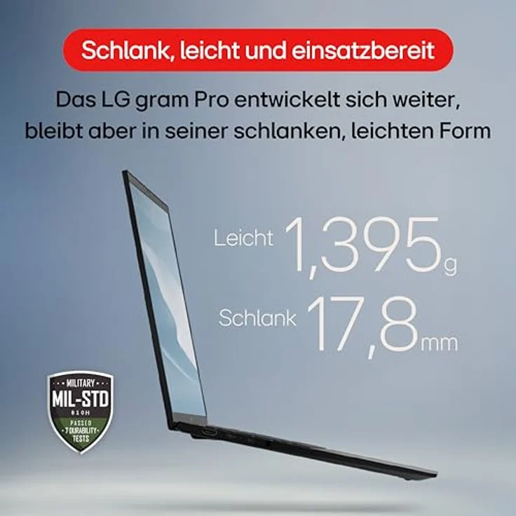 LG gram 2025, 17 Zoll Notebook mit Intel Core Ultra 7, 16GB RAM, 1TB SSD, Intel Arc Graphics, Windows 11 Home, Bluetooth 5.3, 2x Thunderbolt 4, Grau – Bild 3