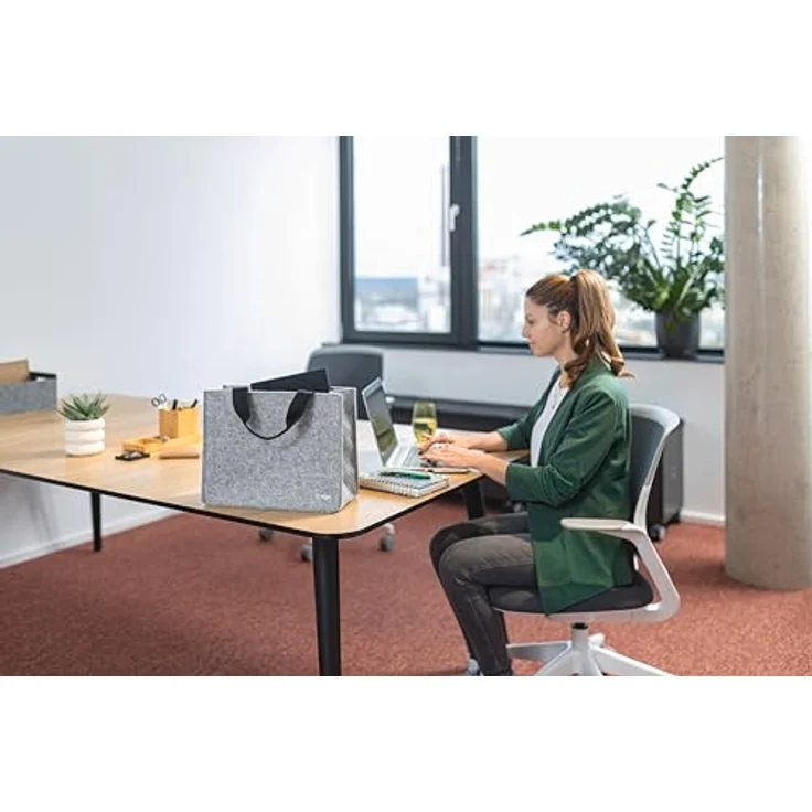 Sigel BA430, Notebooktasche aus recyceltem PET für Laptops bis 15,4", grau, belastbar bis 12 kg, faltbar, individuelle Beschriftung – Bild 2