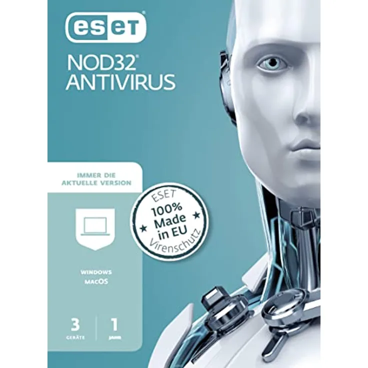 ESET NOD32 Antivirus 2023 | 3 Geräte | 1 Jahr | Windows (11, 10, 8 und 7) und macOS | Aktivierungskarte