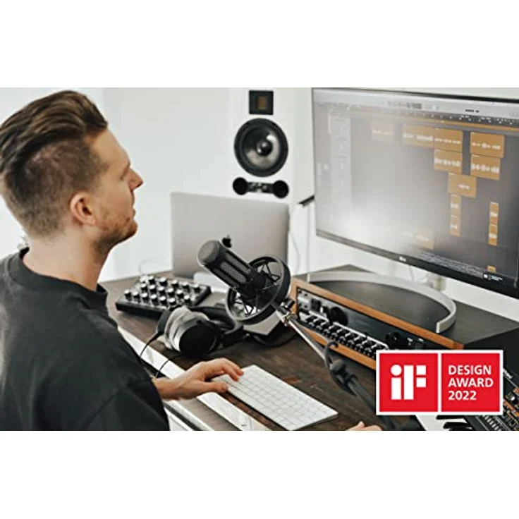 beyerdynamic M 70 PRO X Dynamisches Broadcast-Mikrofon für Streaming und Podcasting mit XLR-Anschluss inkl. Pop-Filter und Mikrofonspinne – Bild 4