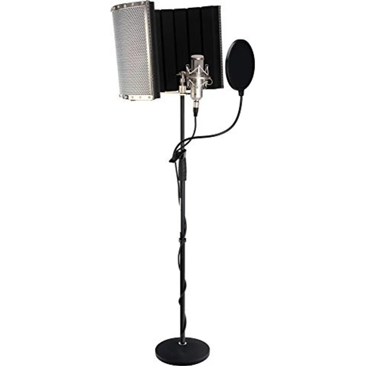 Pronomic CM-100S Studio Großmembranmikrofon XLR-Kondensatormikrofon, silber - Studioqualität mit Popkiller und Micscreen Set – Bild 1