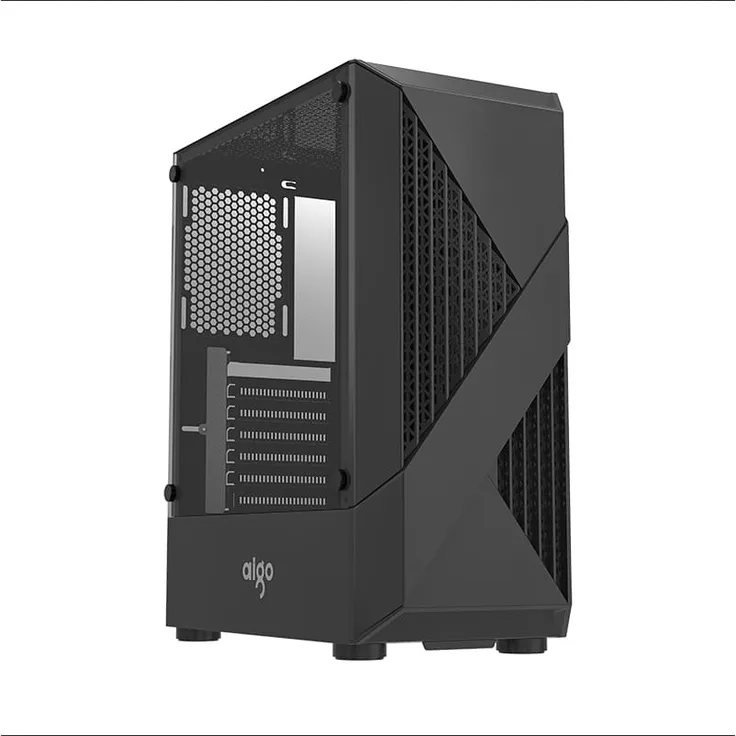 Darkflash A01, PC Gehäuse Midi Tower, ATX/microATX/ITX, schwarz, mit gehärtetem Glas, USB 3.0, Wasserkühlungsunterstützung