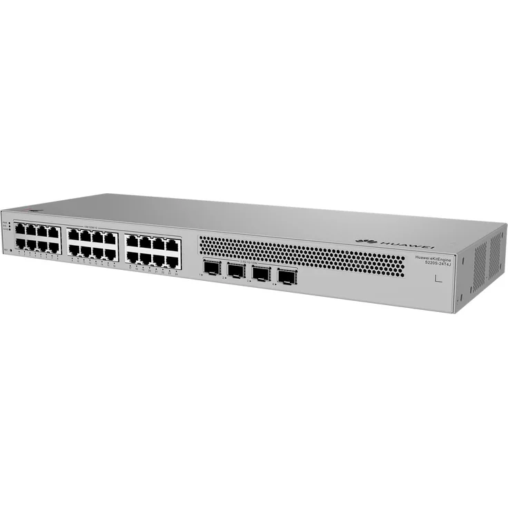 Huawei S220S-24T4J, Netzwerk Switch mit 24x10/100/1000BASE-T Ports und 4x2.5GE SFP, Grau, Cloud-Managed mit VLAN-Unterstützung, 68 Gbit/s Switching-Kapazität