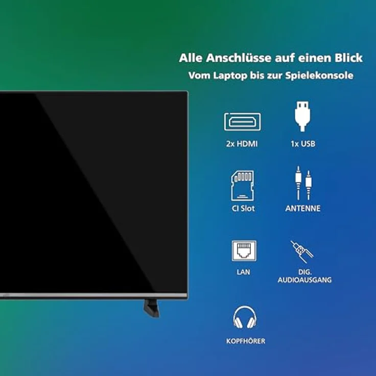 JVC Fernseher 40 Zoll Smart TV VIDAA LT-40VDF5455 - Full HD Fernseher, HDR TV mit integriertem Triple-Tuner, LED TV schwarz – Bild 4