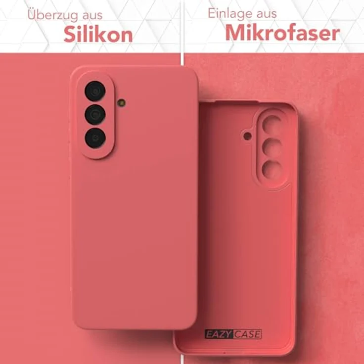 EAZY CASE Silikonhülle für Galaxy A57, dünn und stoßfest mit Kameraschutz, pastell hellrot matt, TPU Handyhülle mit herausragendem Grip und kabellosem Laden – Bild 3