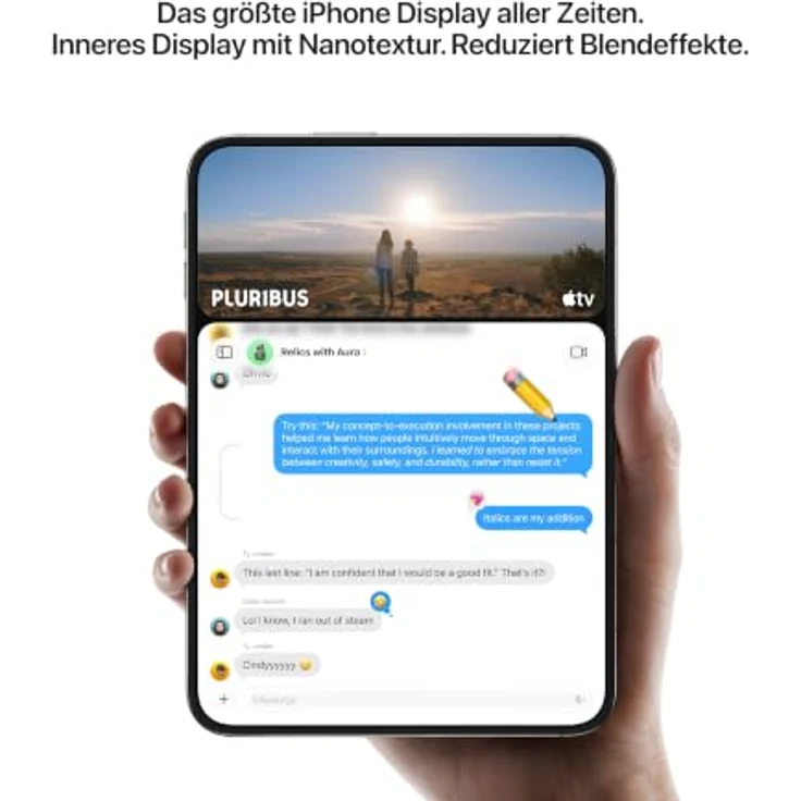 Apple iPhone Duo 5G Smartphone (7,6 Zoll) OLED-Display, 2 TB interner Speicher, iOS 27, Weiß – Bild 3
