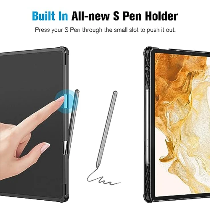 Fintie Tablet-Hülle für Samsung Galaxy Tab S8 Plus 2022/S7 FE 2021/S7 Plus 2020 12.4 Zoll, Multi-Winkel Folio Schutzhülle mit S Pen Halter, Dokumentschlitze und Auto Schlaf/Wach Funktion in verschiedenen Farben – Bild 6