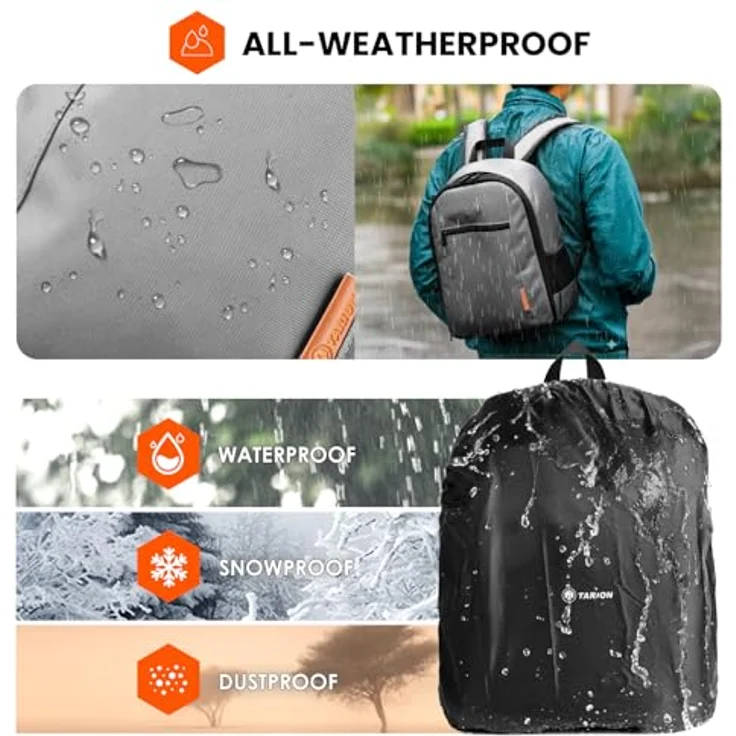 TARION TB-S Kamerarucksack Klein, Ultraleichter Fotorucksack mit Wasserschutz, für Spiegelreflexkameras, Grey S, 12L Kapazität – Bild 5