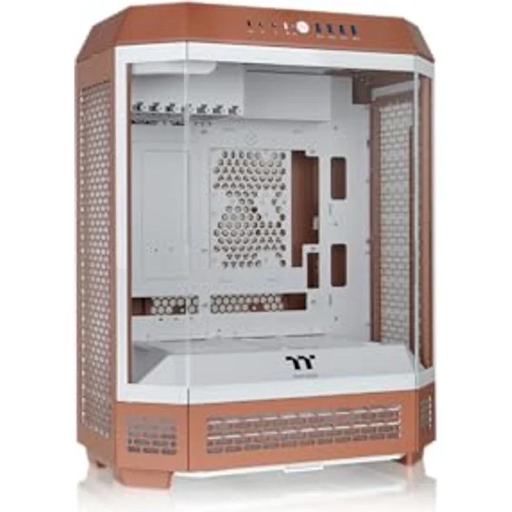 Thermaltake The Tower 600 Mid Tower Chassis, vertikales Design mit Hidden Connectors und Kühlungsunterstützung, Mocha Mousse – Bild 1