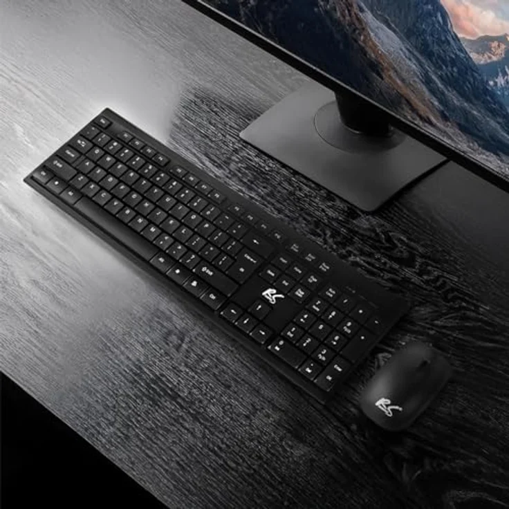 NanoRS RS580 + RS704 Tastatur (Gaming Tastatur Maus Mauspad Set) - Kabellos, RGB-LED-Hintergrundbeleuchtung, schwarz – Bild 4