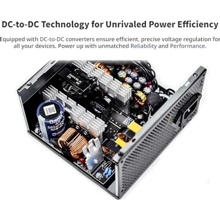 Montech APX 750 W, Nicht-modulares 80 Plus Netzteil mit DC-zu-DC-Technologie, weiß, 120 mm Lüfter, 6 Sicherheitsmechanismen – Bild 2
