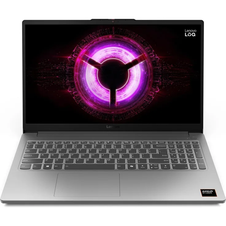 Lenovo LOQ 15ARP10E, 15.6" FHD Gaming Laptop mit AMD Ryzen 7, 16GB RAM, 512GB SSD, NVIDIA RTX 4050, 144Hz, Grau