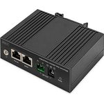 DIGITUS ASSMANN Industrieller Gigabit Ethernet PoE Splitter - 60W - 10/100/1000 Mbps - Hutschienenmontage - schwarz