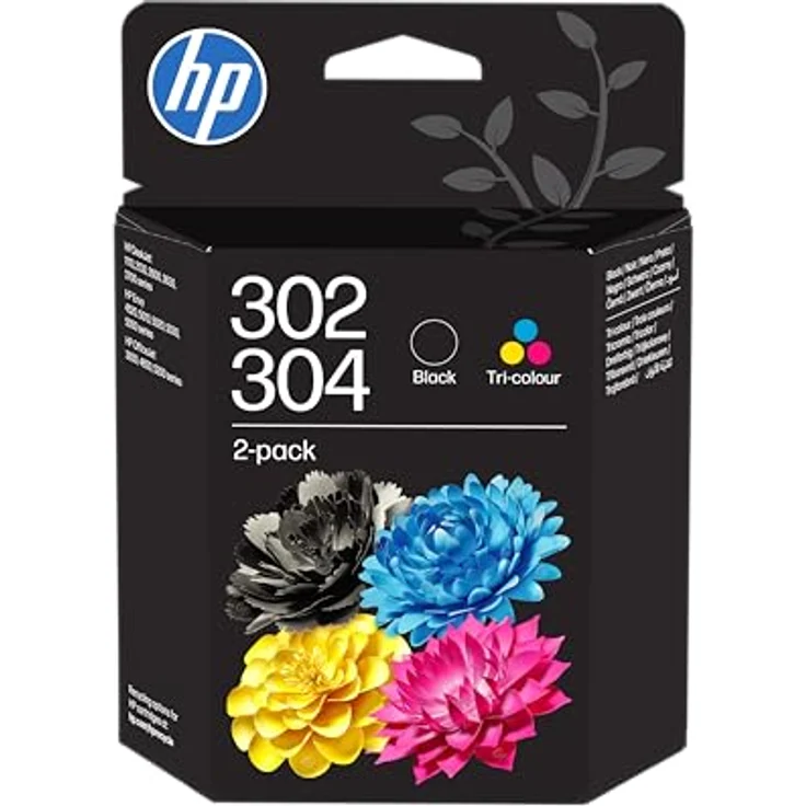 HP 302/304(B82L1AE), Schwarz und Color Druckerpatronen, 2er-Set mit hoher Druckleistung und Instant Ink Unterstützung – Bild 1