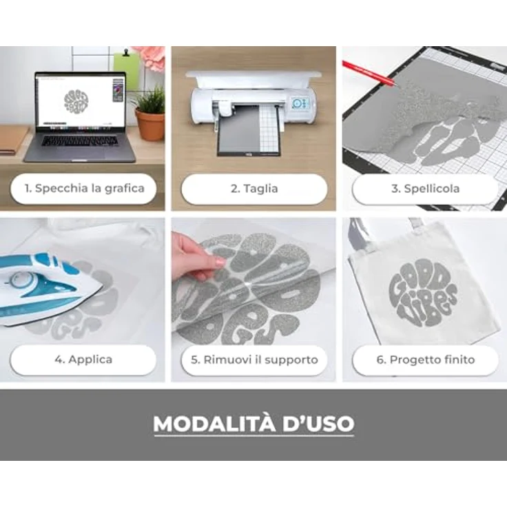 Siser Transferfolie Glitter für Cad-Cut ®, 30 cm Schnittbreite, Silber, für Baumwolle und Polyester – Bild 3