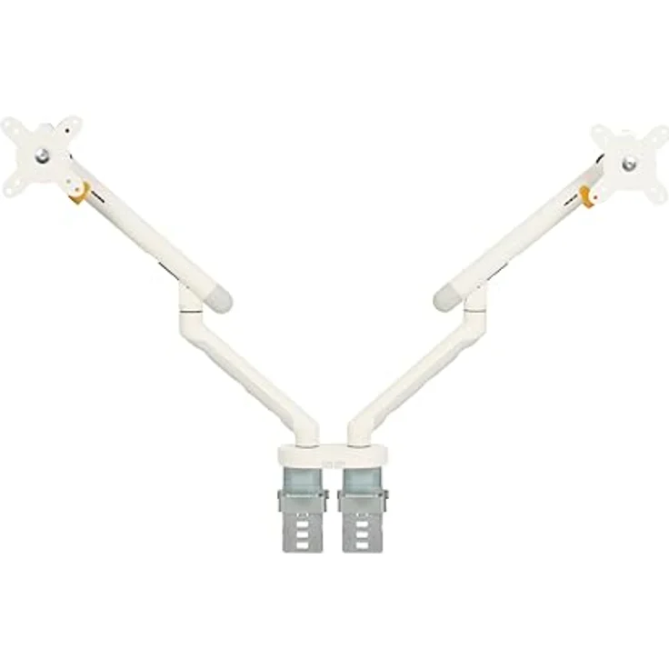 BakkerElkhuizen Bildschirm Halterung BE Flexible Dual - 2 Monitor Halterung Tisch - für 10 bis 27 Zoll Monitor - Höhenverstellbar - Weiß – Bild 1