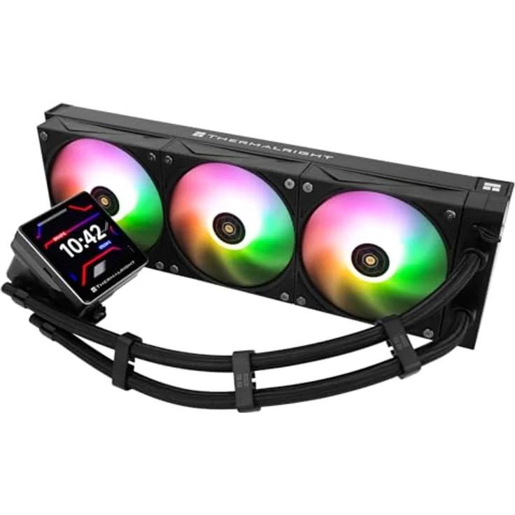 Thermalright Grand Vision 360 ARGB, All-in-One CPU Wasserkühler mit RGB-Beleuchtung, Schwarz, 3x 120 mm Lüfter, leiser Betrieb, kompatibel mit vielen Prozessorsockeln – Bild 1