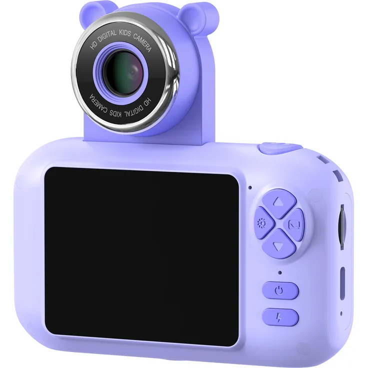 Douself Kinderkamera, 1080P High-Clear Digitalkamera mit 180° Flip-Objektiv, 2,4-Zoll-Bildschirm, Videorecorder und MP3-Player für Jungen und Mädchen
