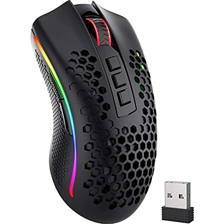 REDRAGON Storm Pro, Wireless RGB-Gaming-Maus mit PixArt PAW3335, 16.000 DPI, ergonomisches Design, lange Akkulaufzeit – Bild 1