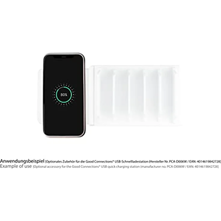 Good Connections Qi Wireless Charging Pad 15W - Erwiterung für USB-Desktop-Schnellladestation PCA-D006W (Linke Seite) – Bild 4