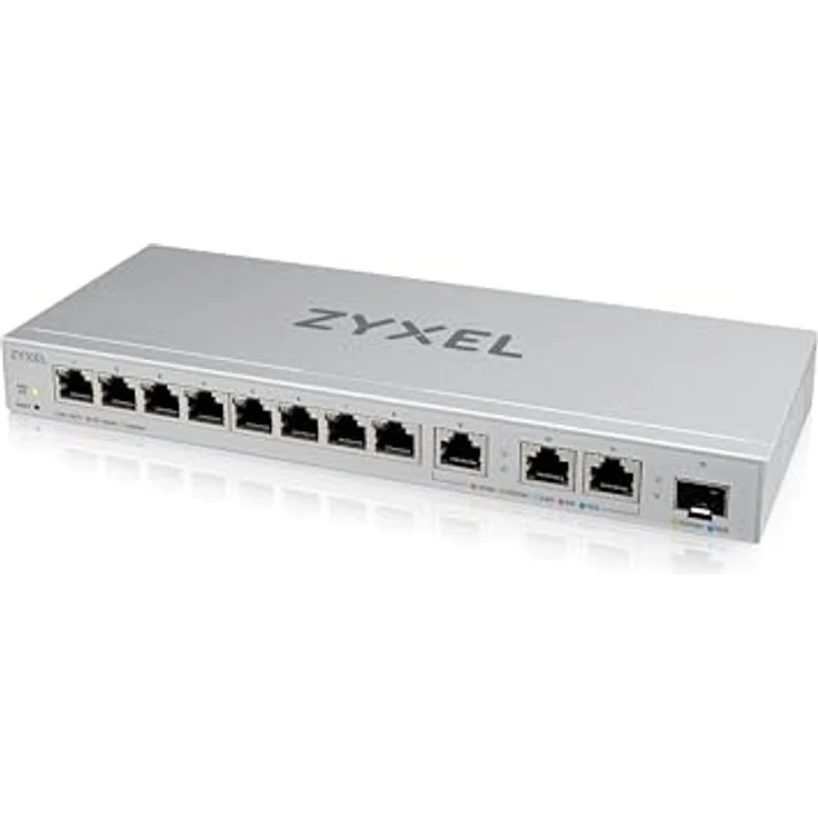 ZYXEL 12-P SMART Managed Switch, Gigabit RJ-45 & Multi-Gigabit Ports, webbasierte Verwaltung, energiesparend, Flüster-Silent – Bild 1