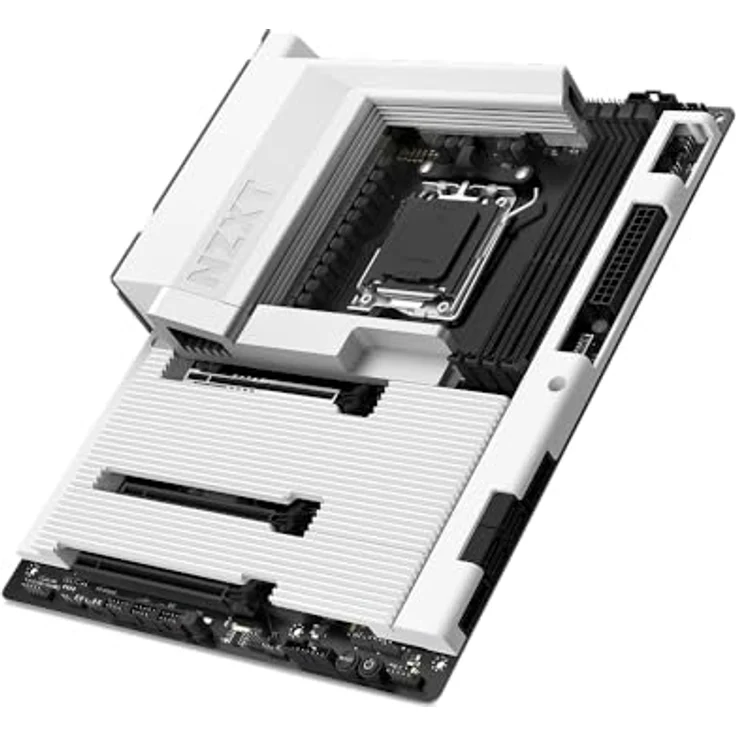 NZXT N7 B850, AMD B850 AM5 ATX Gaming-Mainboard für Ryzen 9000/8000/7000, 16+2+1 Phasen, DDR5, 3x M.2 PCIe 5.0, Wi-Fi 6E, 2.5GbE, USB 4, M.2 NVME mit Schnellverschluss, Vollabdeckung, Weiß – Bild 1