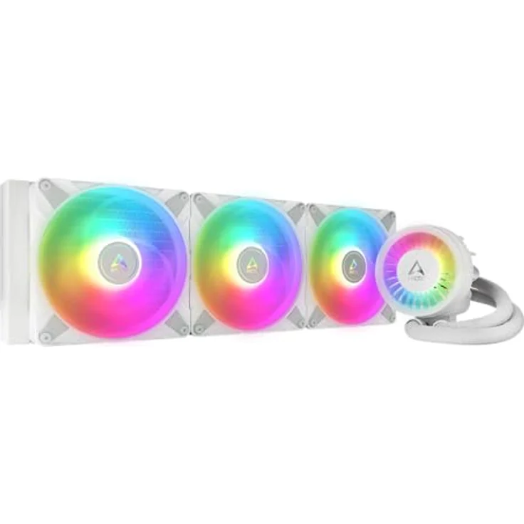 ARCTIC Liquid Freezer III 420 A-RGB - Wasserkühlung PC, AIO CPU Wasserkühler, Intel & AMD, effiziente PWM-gesteuerte Pumpe, Lüfter: 200–1900 rpm, LGA1851 und LGA1700 Contact Frame - Weiß – Bild 1