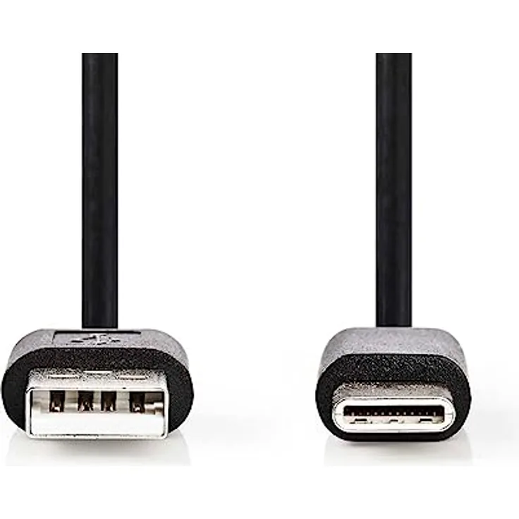 NEDIS USB-Kabel | USB 2.0 | USB-A Stecker | USB-Typ-C ™ Stecker | 480 Mbps | 2.5 W | Vernickelt | 1.00 m | rund | PVC | Schwarz | Aufhänger