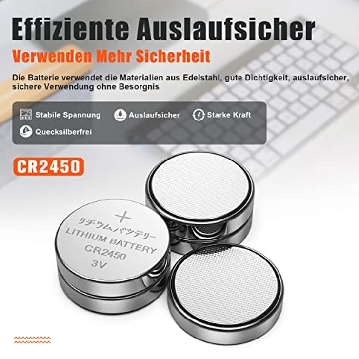 CR 2450 40er Votivkerzen,CR2450 Batterien 3V Lithium-Knopfzelle,Teelichter, Video, Computer, Rechner, IC-Karten, elektrische Produkte – Bild 4