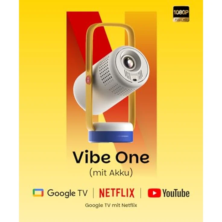 XGIMI Vibe One, smarter tragbarer mini Beamer mit 1080p-Projektor, Google TV, Netflix, JBL Sound und Autofokus, HD-Outdoor-Beamer in Blue Spark – Bild 2