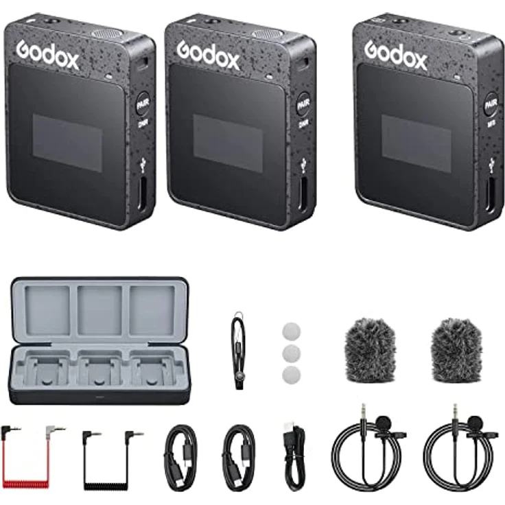 GODOX MoveLink II M2 Kompaktes 2 Personen kabelloses Mikrofonsystem für Kameras & Smartphones – Bild 1