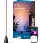 eufy Security Zimmer-Stehlampe E10, RGBWW LED, 16 Mio. Farben, 1700 Lumen, Google kompatibel, KI-Lichtthemen, Musikmodus, Schwarz