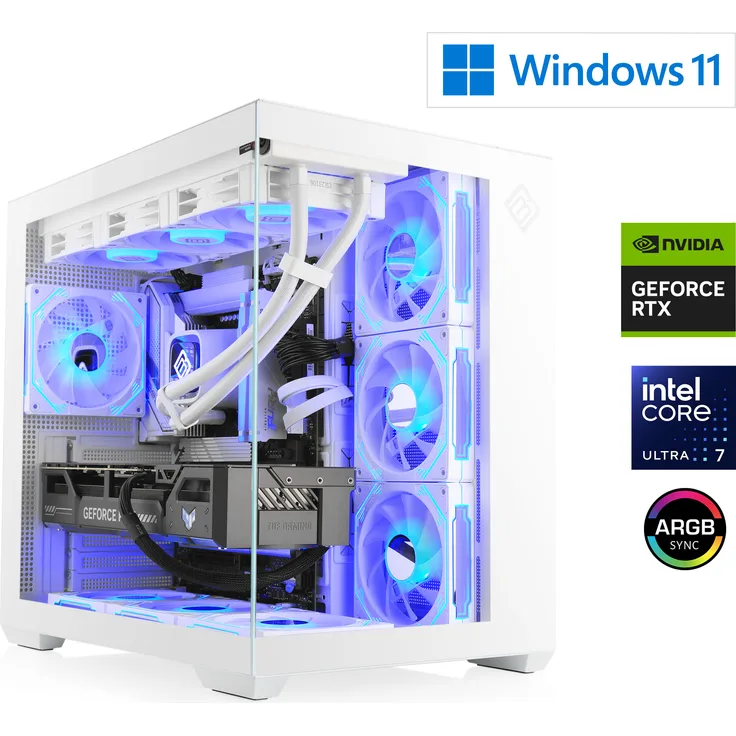 CSL-Computer Gaming PC, Intel Core Ultra 7 265KF, GeForce RTX 5070 Ti, 32 GB DDR5 RAM, 2000 GB M.2 SSD, Windows 11 Home | M11990H