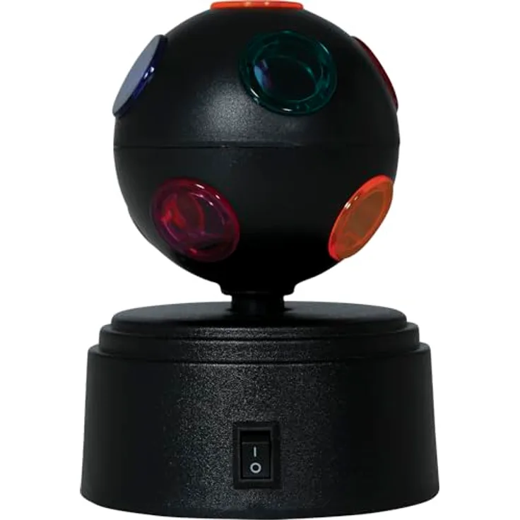 FIESTAS GUIRCA LED-Discokugel, schwarz, 9 x 9 x 12 cm, batteriebetrieben, ideal für Partys und Feiern, leuchtender Effekt für Tanzveranstaltungen und Geburtstage