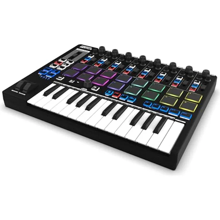Reloop Keypad Pro, Kompakte USB-MIDI DAW-Workstation mit 4-in-1-Funktionalität, schwarz