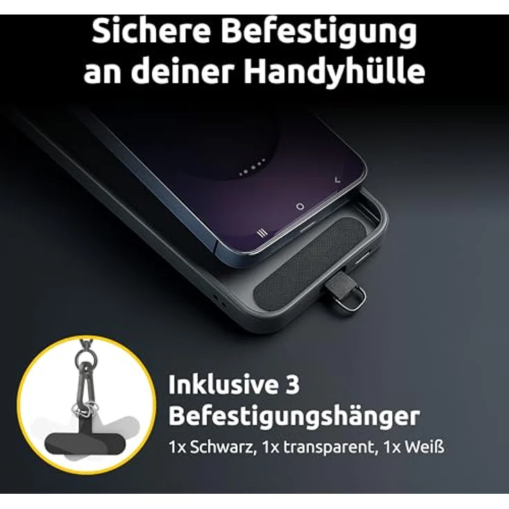 Intenso USB-C Lade- und Datenkabel Handykette, 60W, 480 Mbps, größenverstellbar, Nylon, schwarz – Bild 3