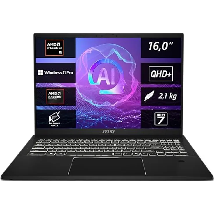 MSI Summit A16 AI+ Business Laptop, 16,0" QHD+, AMD Ryzen™ AI 9 365, 32 GB RAM, 1 TB, AMD Radeon™ 880M, Windows 11 Pro, A3HMTG-035