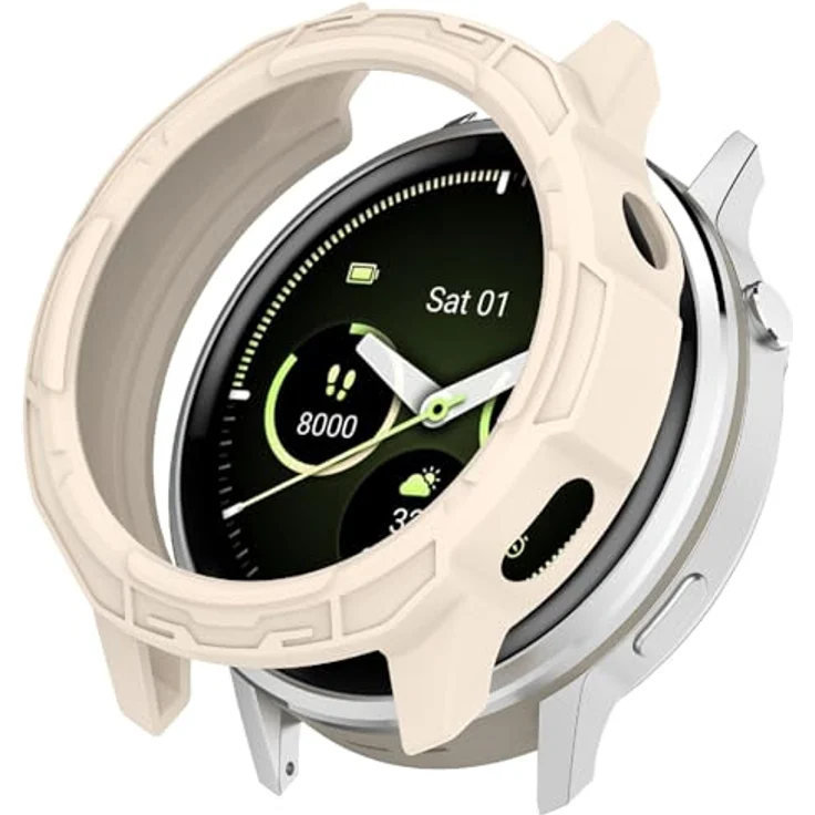 GIOPUEY Hülle für Garmin Venu 4 41mm, TPU Silikon Schutz Case mit präziser Passform und beige Farboption – Bild 3