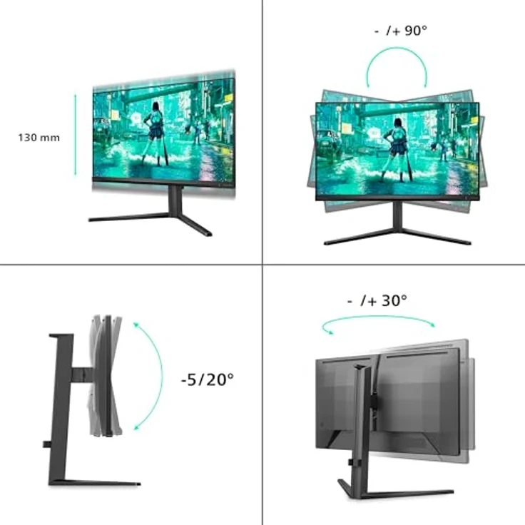 Philips Evnia 24M2N3200A: 23,8-Zoll Full-HD VA-Monitor mit 165 Hz, 1 ms Reaktionszeit, 300 cd/m² Helligkeit und integrierten Lautsprechern – Bild 6