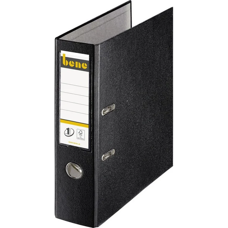 bene Aktenordner bene No.1 Power Ordner schwarz Kunststoff 8,0 cm DIN A4, österreichischer Standardordner, schmutz-und feuchtigkeitsabweisend – Bild 1