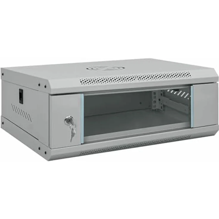 vidaXL Netzwerkschrank, Grau, 53 x 35 x 21 cm, aus Stahl mit integriertem Speicher – Bild 1