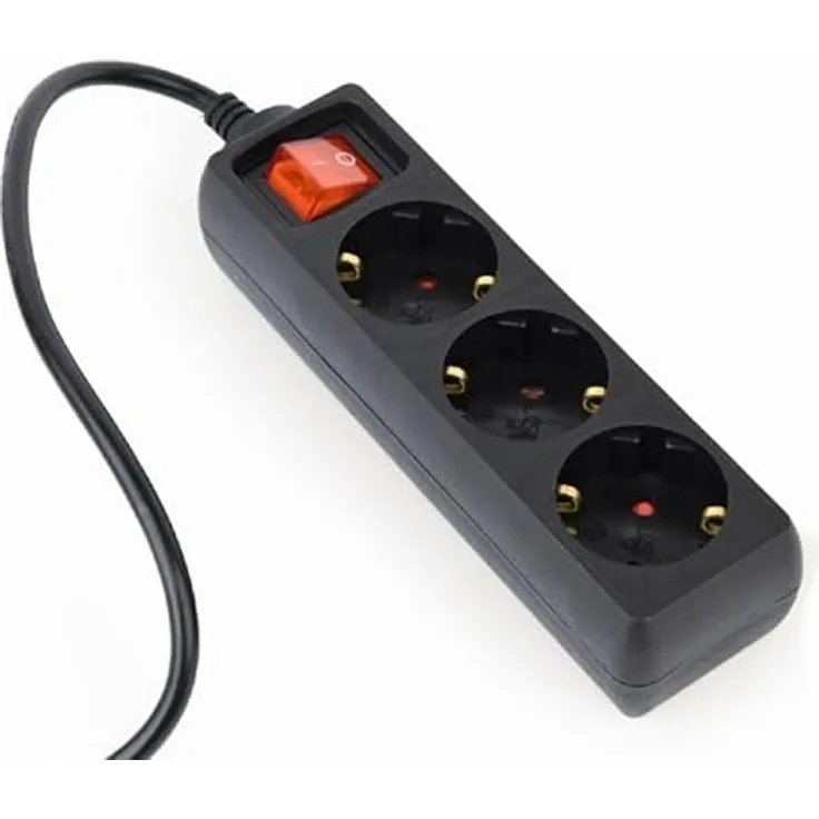 Energenie EG-PSU3-01 para-UPS 3X SCHUKO, Interruptor mit Sicherung, 16A, ENCHUFE C14, 0.6M, Negro