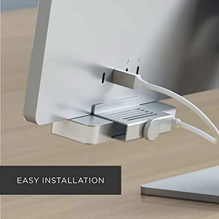 SATECHI USB-C Clamp Hub – USB-C Datenport, USB-A 3.0 Daten, Micro/SD Kartenleser – Für Apple Studio Display und 2021 iMac M1 24 Zoll. Passt Nicht für 2020 iMac und frühere Modelle (Silber) – Bild 5