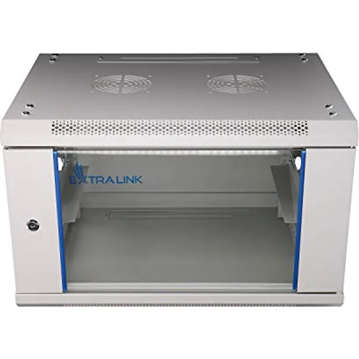 Extralink Netzwerkschrank 6U 600x450, Serverschrank, 19 Zoll Rack, Wandmontage, abnehmbare Seitenwände, Grau
